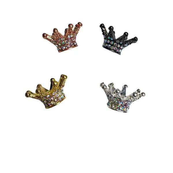 BEADS - Metal Rhinestone Crowns for Pens, Keychains, Car Charms and more (5 pcs)
