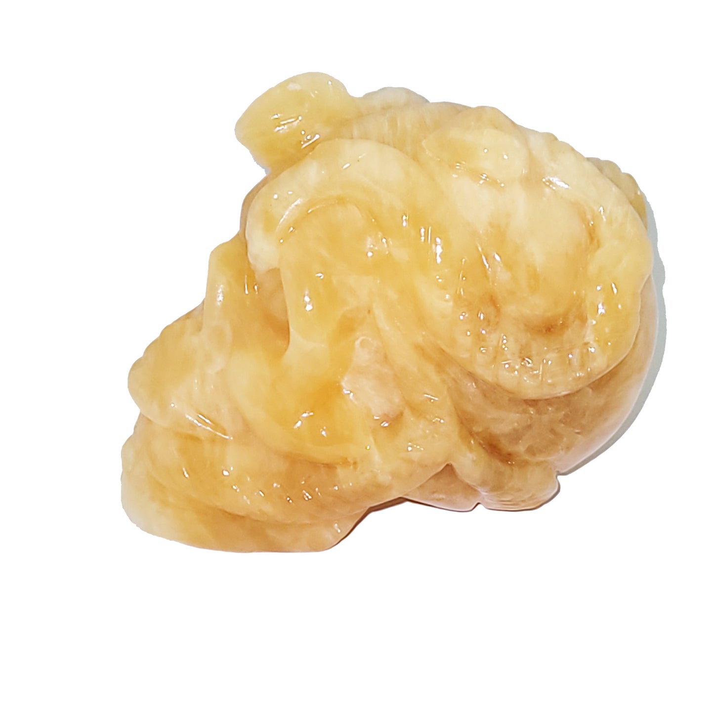 Honey Calcite Skull with Snakes
