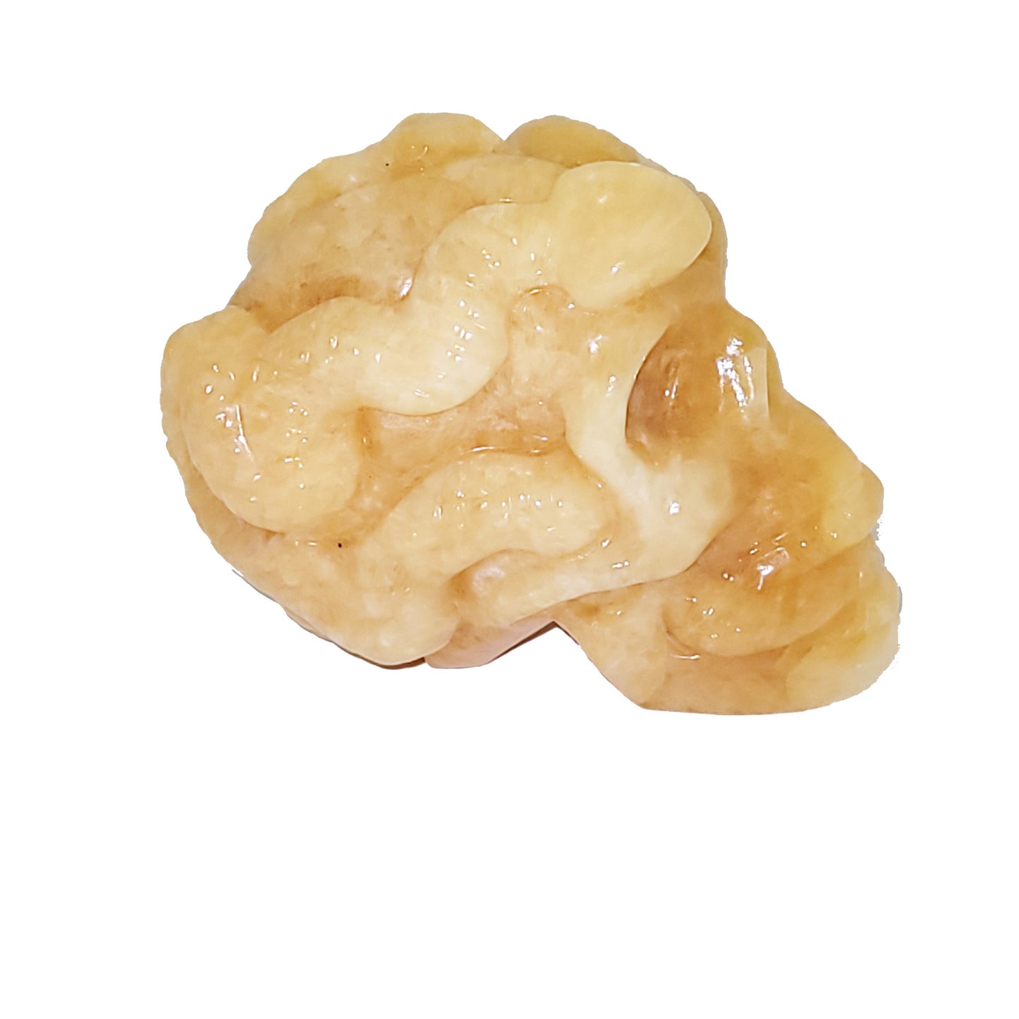 Honey Calcite Skull with Snakes
