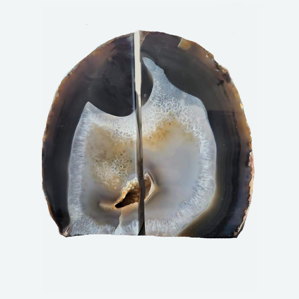 Large Agate Bookends Natural Stone (Set of 2)