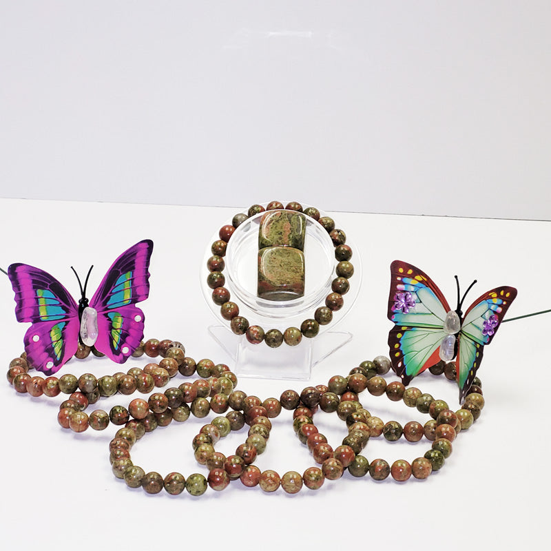 Unakite natural stone bracelets