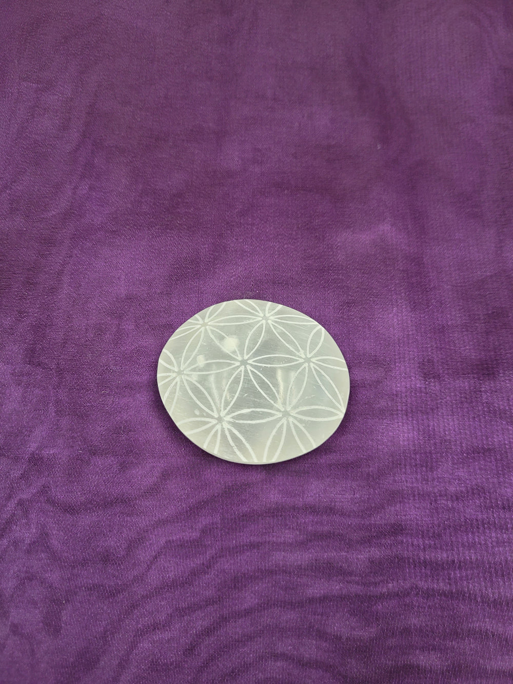 selenite palm stones