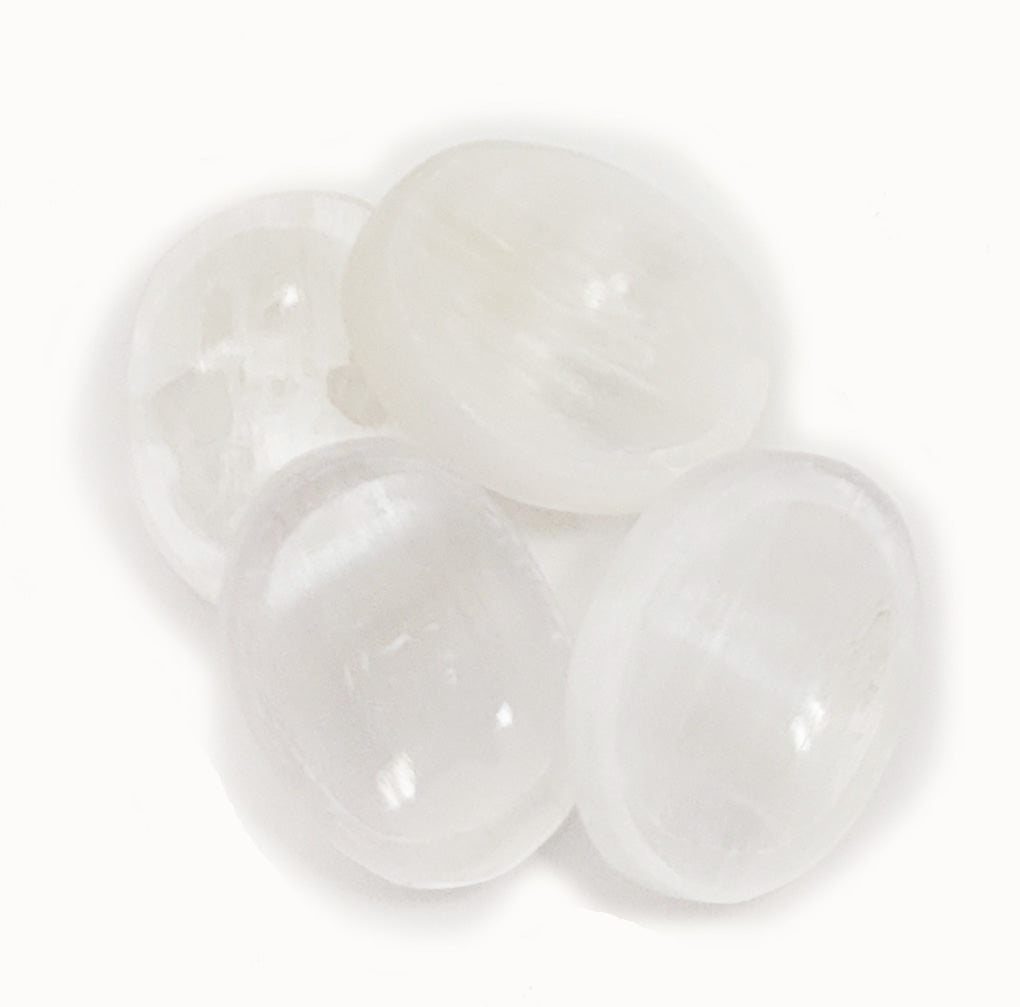 selenite thumb stones