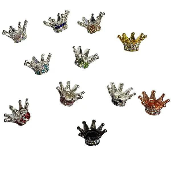 BEADS - Metal Rhinestone Crowns for Pens, Keychains, Car Charms and more (5 pcs)