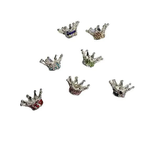 BEADS - Metal Rhinestone Crowns for Pens, Keychains, Car Charms and more (5 pcs)
