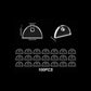 Half Moon Clear Acrylic Pen Attachments (100 pcs)