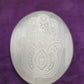 selenite hamsa plam stones